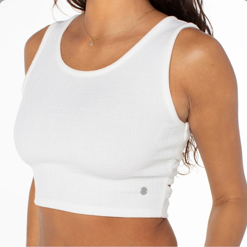 NWT ROXY Cream Good Keepsake Open Back Crop Top